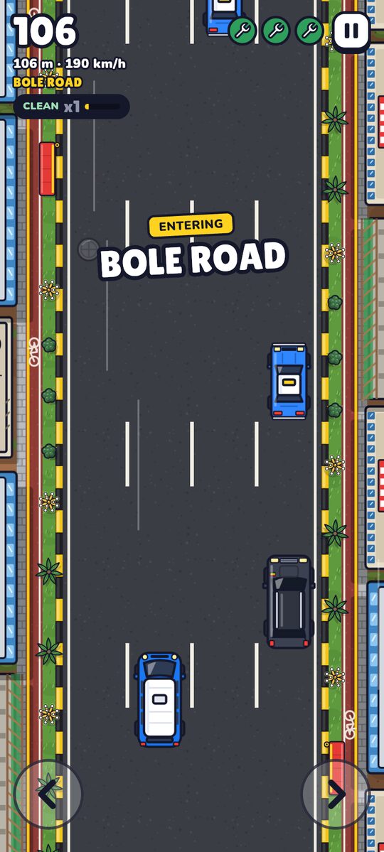 Driving into Bole Road at top speed